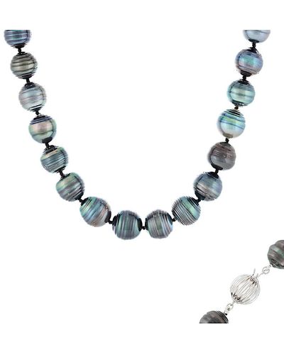 Masako Pearls 14k 11-15mm Tahitian Pearl Necklace - Metallic