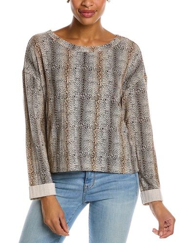 Chaser Cropped Roll Sleeve Pullover - Gray