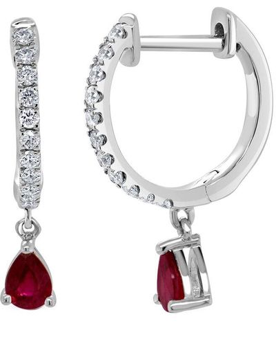 Sabrina Designs 14k 0.54 Ct. Tw. Diamond & Ruby Drop Earrings - White