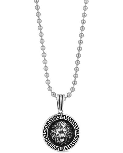 YIELD OF MEN Yield Of Silver Lion Pendant Necklace - White