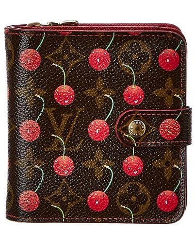 Pink Monogram Canvas Perforated Zippy Compact