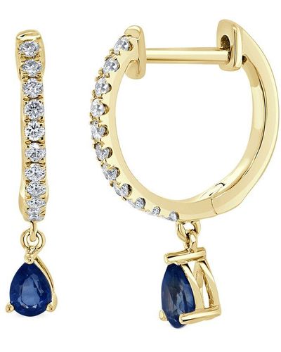 Sabrina Designs 14k 0.58 Ct. Tw. Diamond & Sapphire Drop Earrings - Metallic