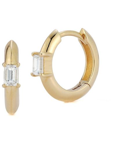 Nephora 14k 0.16 Ct. Tw. Diamond Huggie Earrings - Metallic