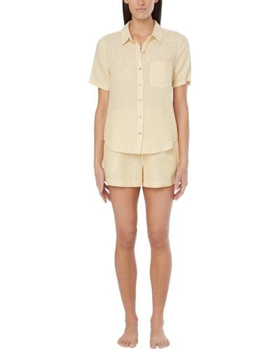 Onia Air Linen-blend Short Sleeve Shirt - Natural