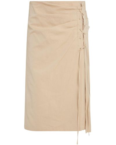 Dries Van Noten Gonna drappeggiata "siamo" In Cotone Beige - Natural