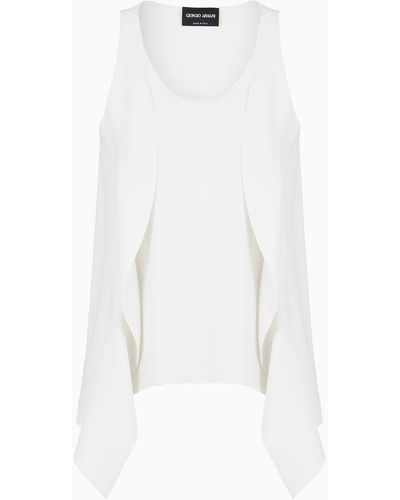 Giorgio Armani Technical Cady Top With Side Panels - White