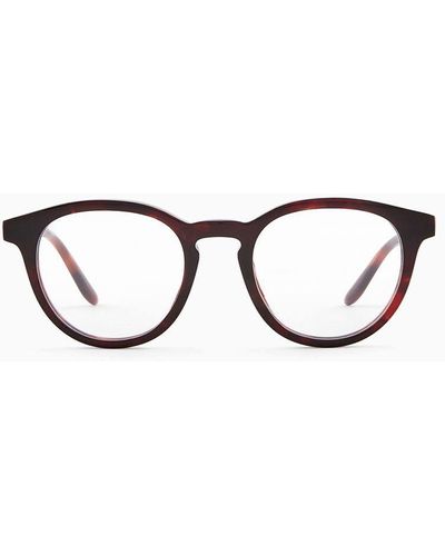 Giorgio Armani Round Eyeglasses - Brown