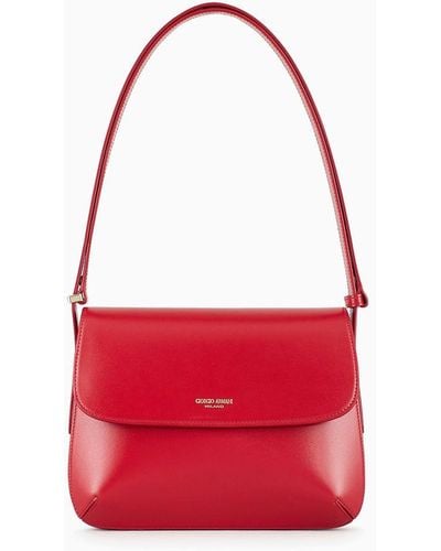 Giorgio Armani Large Palmellato Leather La Prima Bag - Red
