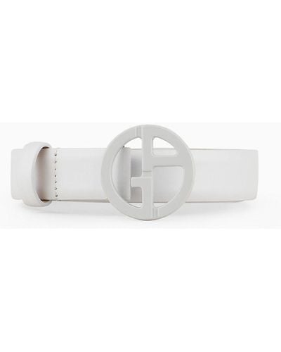 Giorgio Armani Leather Belt - White