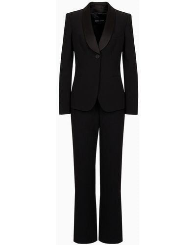 Giorgio Armani Tuxedo In Crepe Di Pura Seta - Nero