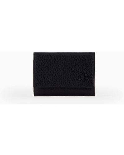 Giorgio Armani Small Two-toned Leather Wallet With Wraparound Zip - White