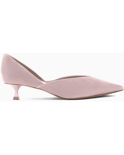 Giorgio Armani Zapatos De Salón D ́orsay De Crepé De China Plisado - Rosa