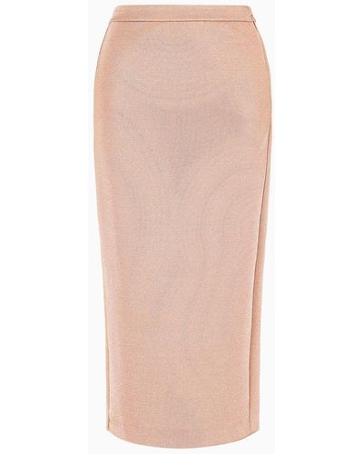 Giorgio Armani Longuette Skirt In Viscose Bonded Jersey - Pink