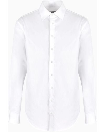 Giorgio Armani Klassisches Hemd Aus Baumwolltwill - Weiß