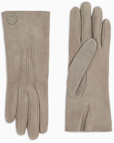 Giorgio Armani Handschuhe Aus Veloursleder - Weiß