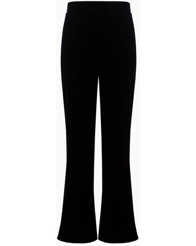 Giorgio Armani Cropped Pants In Velvet - Black