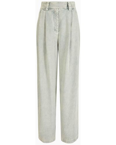 Giorgio Armani Pantalones Con Una Pinza Denim Collection De Lyocell - Blanco