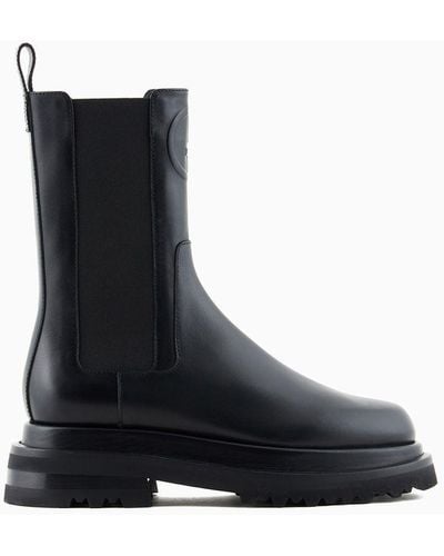 Giorgio Armani Chunky Sole Ankle Boots - Black