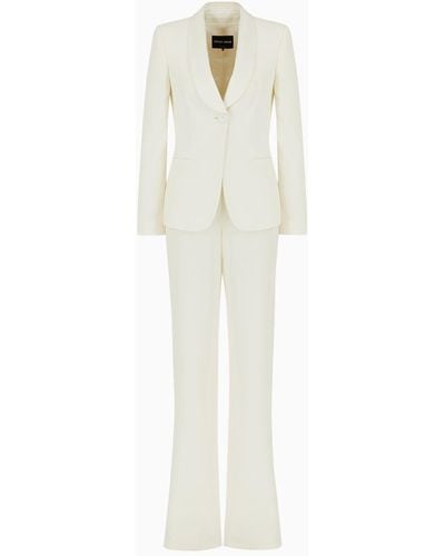 Giorgio Armani Pure Silk Crêpe Tuxedo - White