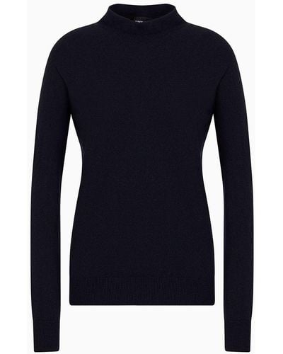Giorgio Armani Pure Cashmere Mock-neck Sweater - Blue
