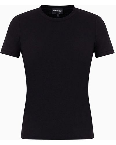 Giorgio Armani Stretch Viscose Jersey T-shirt - Black