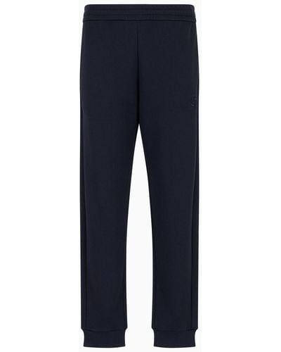 Giorgio Armani Micro-modal Double Jersey Trousers - Blue