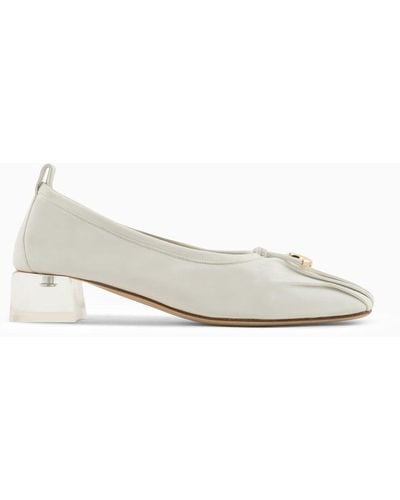 Giorgio Armani Nappa-leather Ballerinas - White