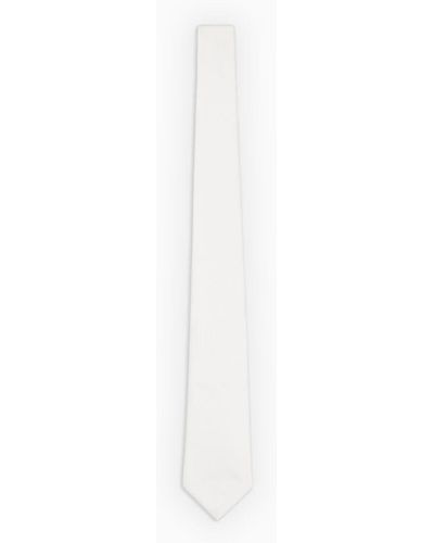 Giorgio Armani Ottoman-style Pure Silk Tie - White