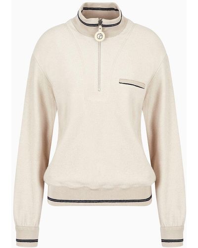 Giorgio Armani Capsule Travel Zipped Wool And Cashmere Sweater - White