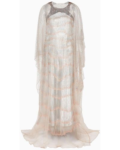 Giorgio Armani Embroidered Long Dress - White