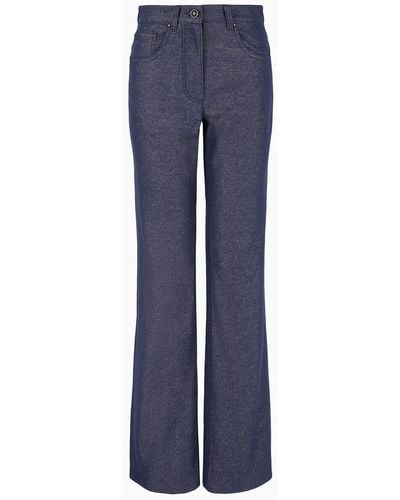 Giorgio Armani Denim Collection Five-pocket Pants In Cotton, Viscose And Lurex Denim - Blue