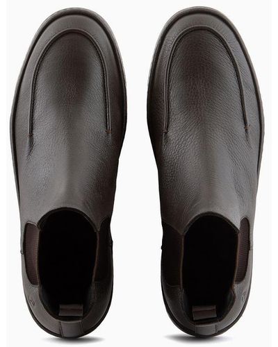Giorgio Armani Deerskin Ankle Boots - Brown