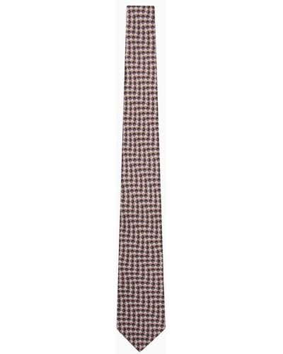 Giorgio Armani Armani Sustainability Values Printed Silk Tie - White