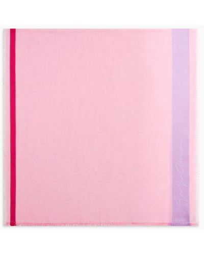Giorgio Armani Pareo Aus Seide Und Jacquard-stoff Mit Baumwolle - Pink