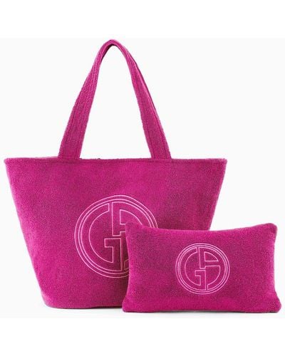 Giorgio Armani Cotton Terry Beach Bag - Pink