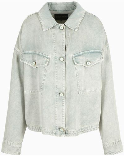 Giorgio Armani Denim Collection Lyocell Shirt Jacket - White