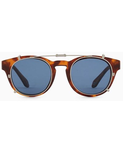 Giorgio Armani Gafas Con Clip Y Forma Pantos - Azul