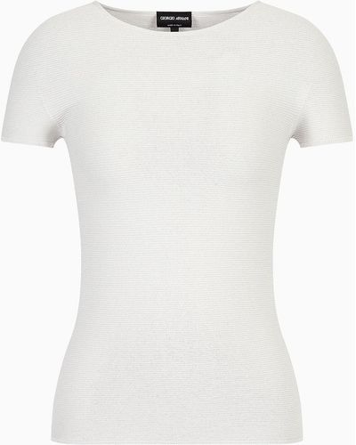 Giorgio Armani Short-sleeved Ottoman Sweater - White