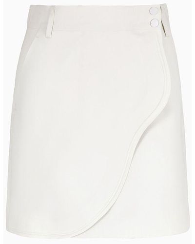 Giorgio Armani Technical Cady Short Skirt - White