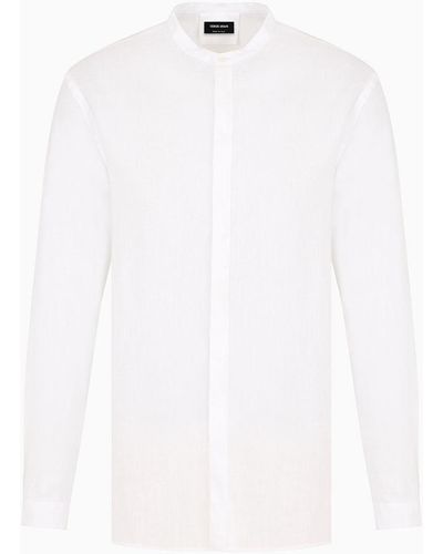 Giorgio Armani Regular-fit Shirt In Linen - White