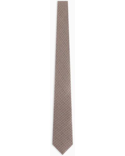 Giorgio Armani Asv Printed Silk Tie - White