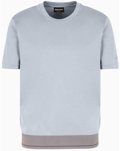 Giorgio Armani Asv Organic Cotton Interlock Crew-neck T-shirt - Gray