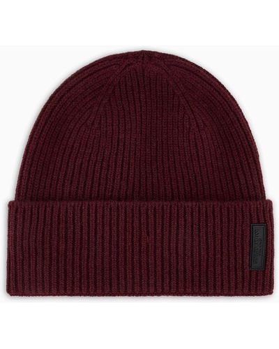 Giorgio Armani Cashmere Beanie With Turned-back Brim - Red