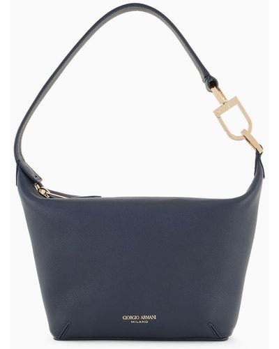 Giorgio Armani Small La Prima Soft Nappa Leather Handbag - Blue