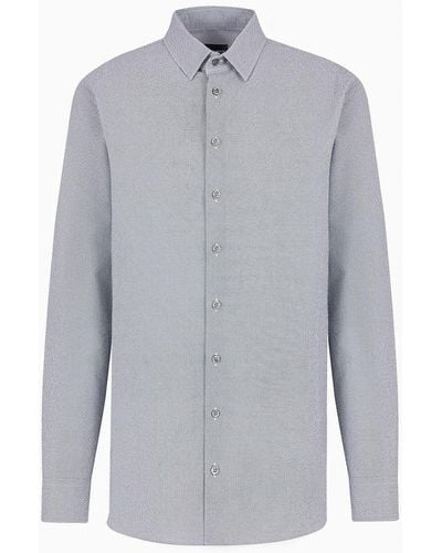 Giorgio Armani Regular-fit Printed Silk Shirt - Grey