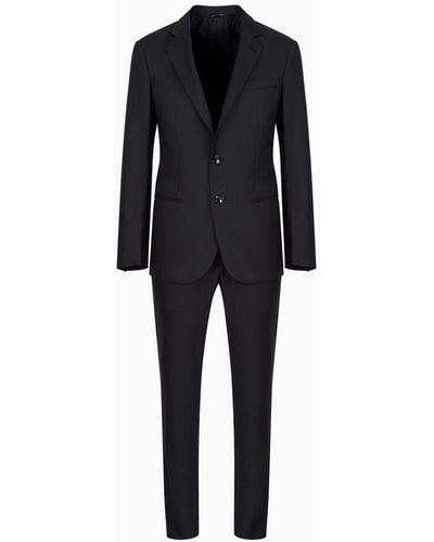 Giorgio Armani Soho Line Single-breasted Suit In Wool And Cashmere - Black