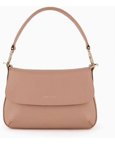 Giorgio Armani Small La Prima Soft Baguette Bag In Nappa Leather - Pink