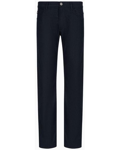 Giorgio Armani Regular-fit, Five-pocket Trousers In Stretch Cotton - Blue