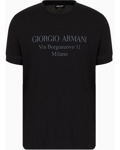Giorgio Armani T-shirt Borgonuovo En Jersey De Coton - Noir