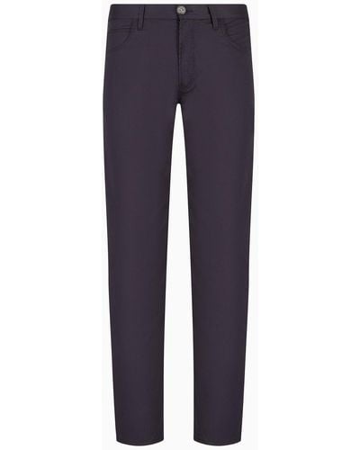 Giorgio Armani Regular-fit Five-pocket Cotton-denim Trousers - Blue